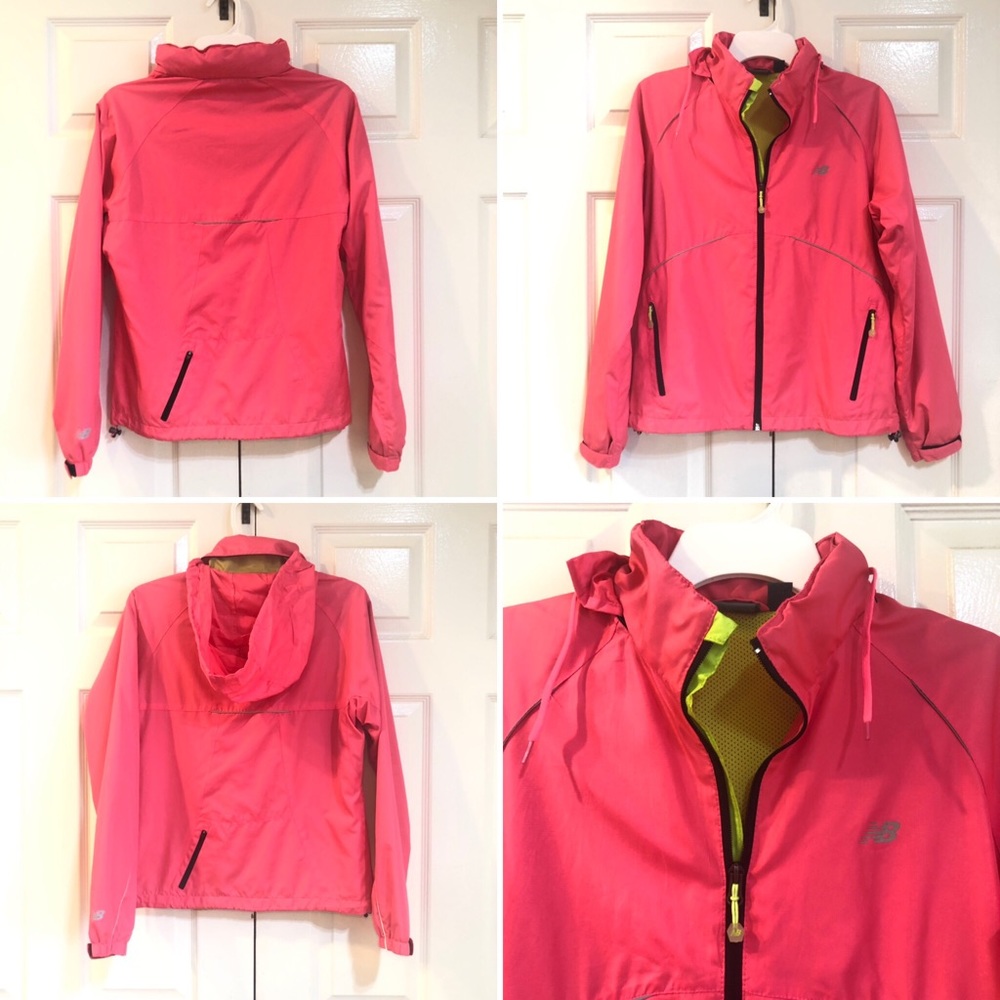 New Balance-Hooded Windbreaker Pink/Lime Green-SzM